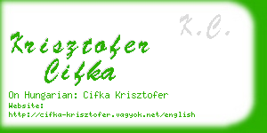 krisztofer cifka business card